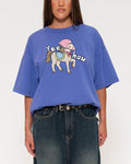 Yeehaw Purple Boxy Crop Tee