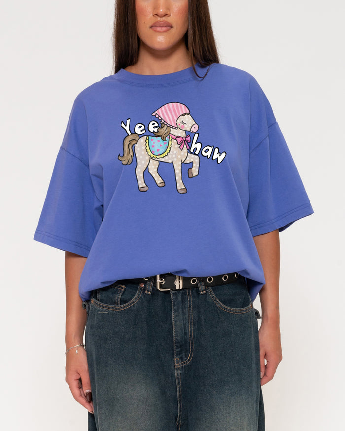 Yeehaw Purple Boxy Crop Tee