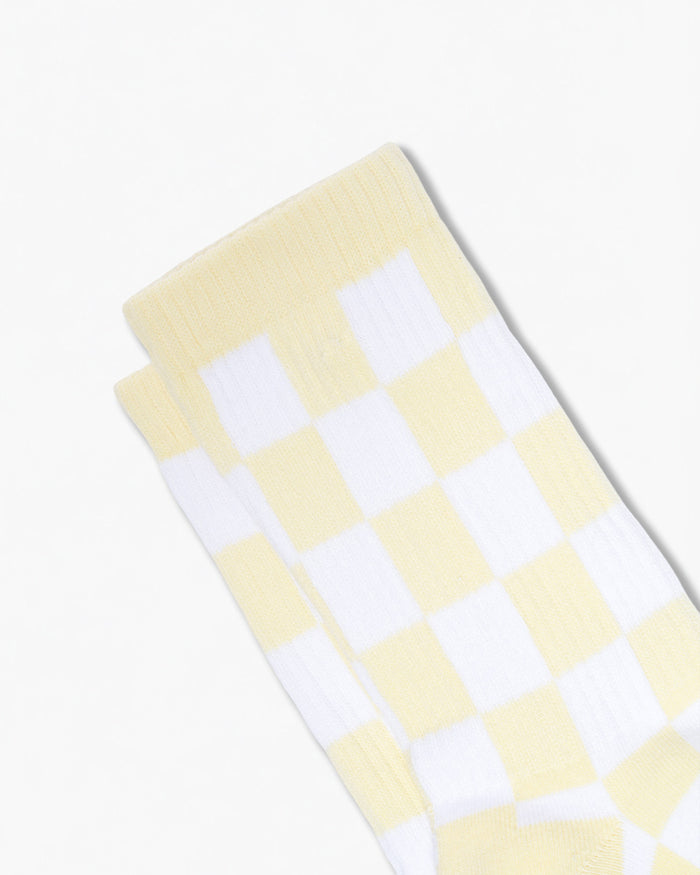 Yellow Check Pattern Socks