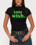 You Wish Black Longline Baby Tee
