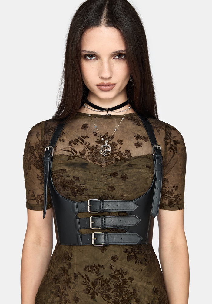 Zuri Flocked Ruched Bust Midaxi Dress